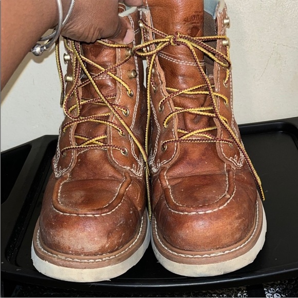 Herman Survivors Sturdy Brown Leather Steel toe Men's Boots - Picture 2 of 5